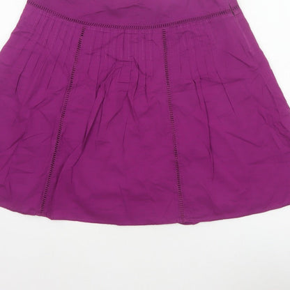 Marks & Spencer Women Purple UK 12 A-Line Knee Length Lined Skirt