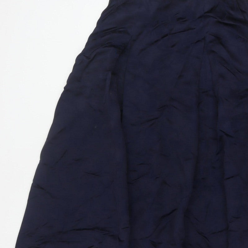 Jaeger Women’s Blue UK 12 A-Line Lined Viscose Midi Skirt