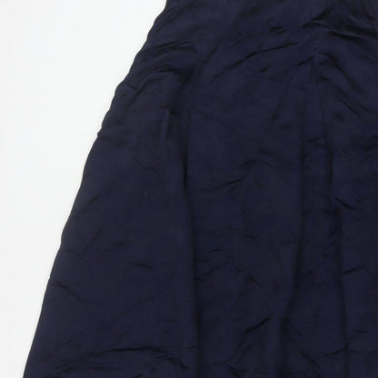Jaeger Women’s Blue UK 12 A-Line Lined Viscose Midi Skirt