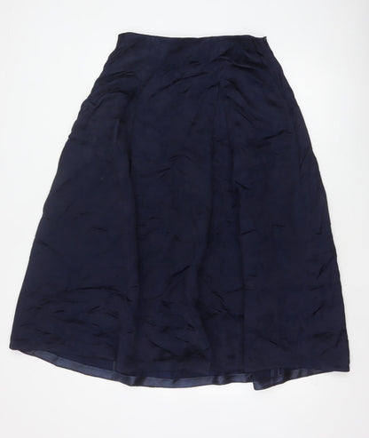 Jaeger Women’s Blue UK 12 A-Line Lined Viscose Midi Skirt