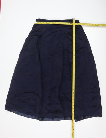 Jaeger Women’s Blue UK 12 A-Line Lined Viscose Midi Skirt