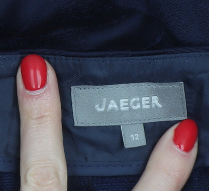 Jaeger Women’s Blue UK 12 A-Line Lined Viscose Midi Skirt