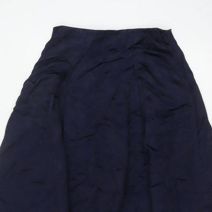 Jaeger Women’s Blue UK 12 A-Line Lined Viscose Midi Skirt
