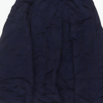 Jaeger Women’s Blue UK 12 A-Line Lined Viscose Midi Skirt