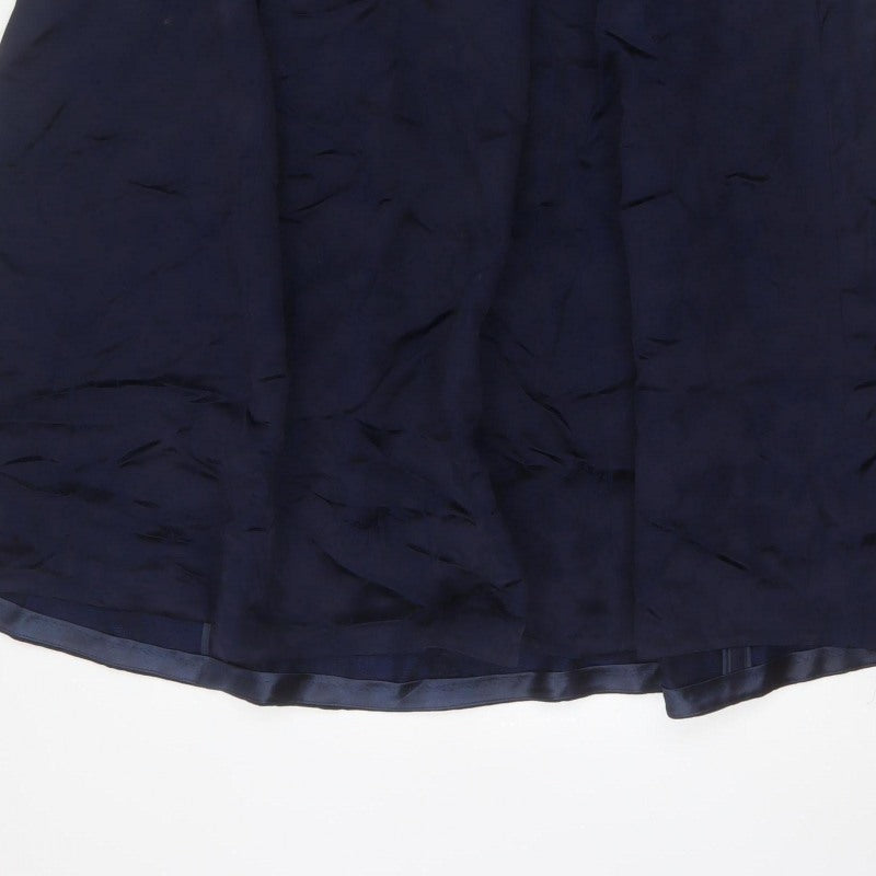 Jaeger Women’s Blue UK 12 A-Line Lined Viscose Midi Skirt