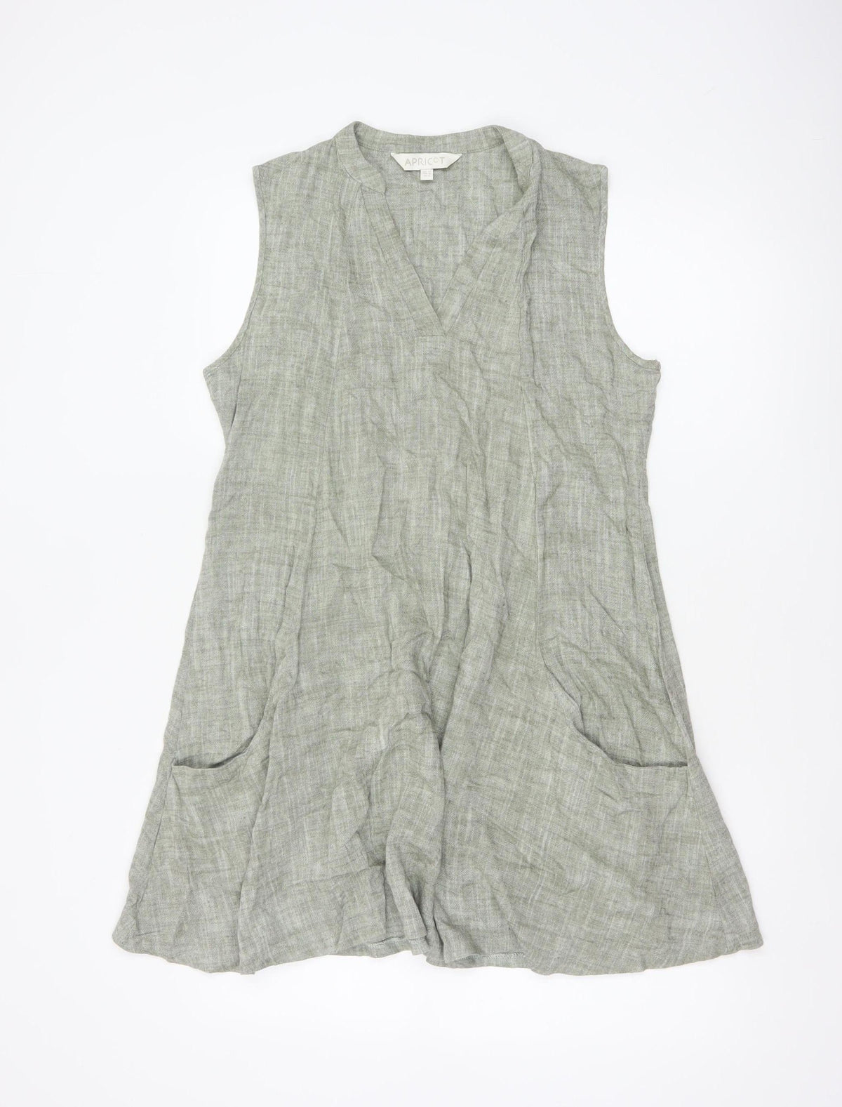 Apricot Women’s Green UK 12 Fit & Flare Sleeveless V-Neck Pocket Dress