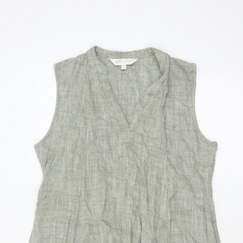 Apricot Women’s Green UK 12 Fit & Flare Sleeveless V-Neck Pocket Dress
