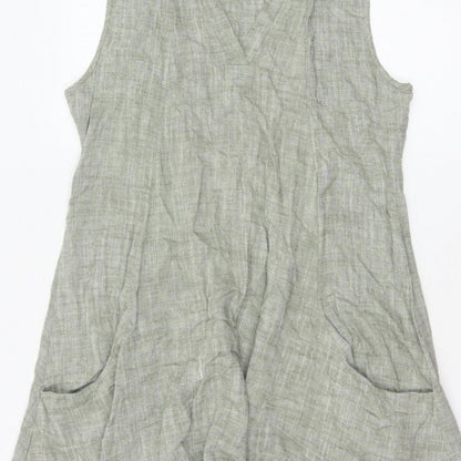 Apricot Women’s Green UK 12 Fit & Flare Sleeveless V-Neck Pocket Dress