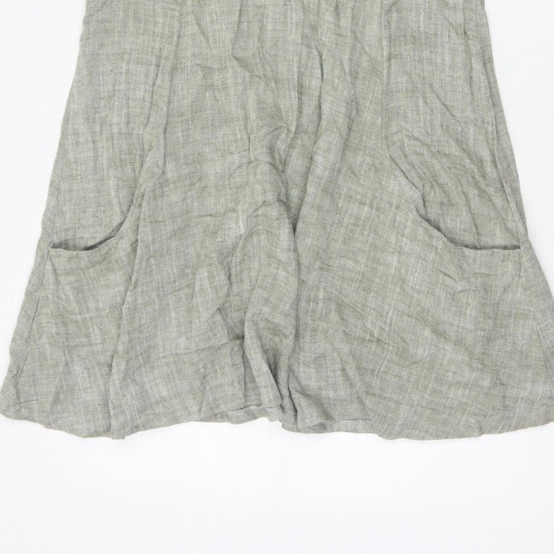 Apricot Women’s Green UK 12 Fit & Flare Sleeveless V-Neck Pocket Dress