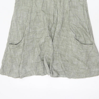Apricot Women’s Green UK 12 Fit & Flare Sleeveless V-Neck Pocket Dress