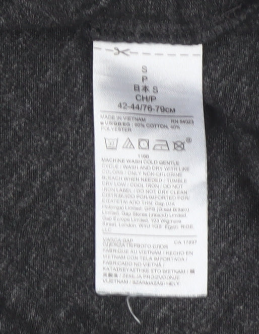 GAP Men’s Grey Size S Long Sleeve Cotton Blend Henley Button Top