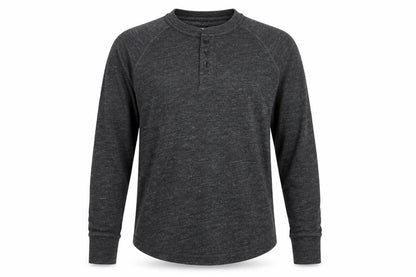 GAP Men’s Grey Size S Long Sleeve Cotton Blend Henley Button Top