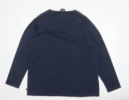 Animal Men's Blue 2XL Long Sleeve Graphic Logo Crew Neck T-Shirt