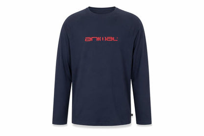 Animal Men's Blue 2XL Long Sleeve Graphic Logo Crew Neck T-Shirt
