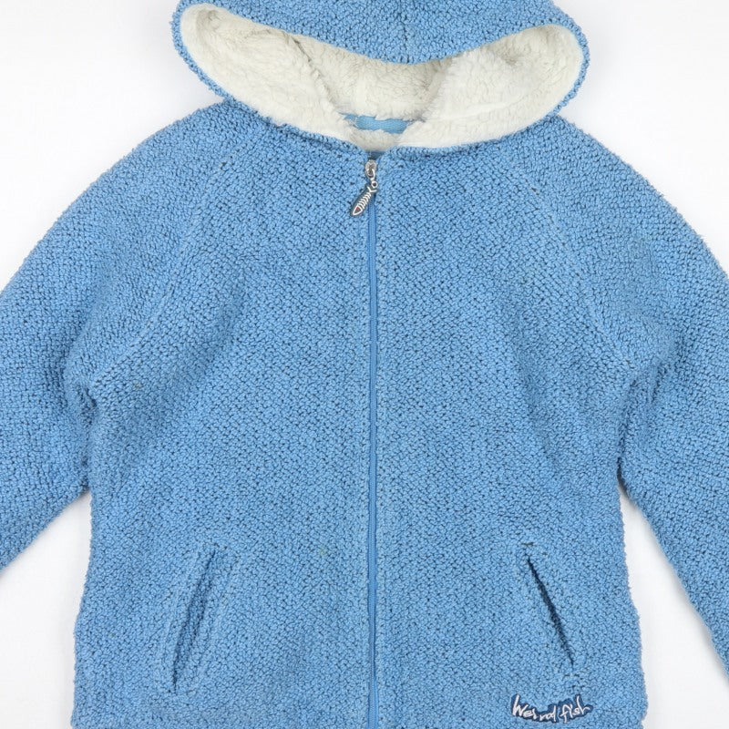 Weird Fish Women Blue M Hooded Fleece Full Zip Jacket
