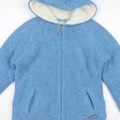 Weird Fish Women Blue M Hooded Fleece Full Zip Jacket