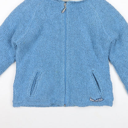Weird Fish Women Blue M Hooded Fleece Full Zip Jacket