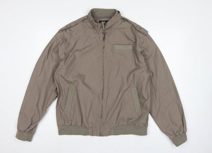 Drone Star Men’s Brown XL Military Bomber Jacket Full Zip