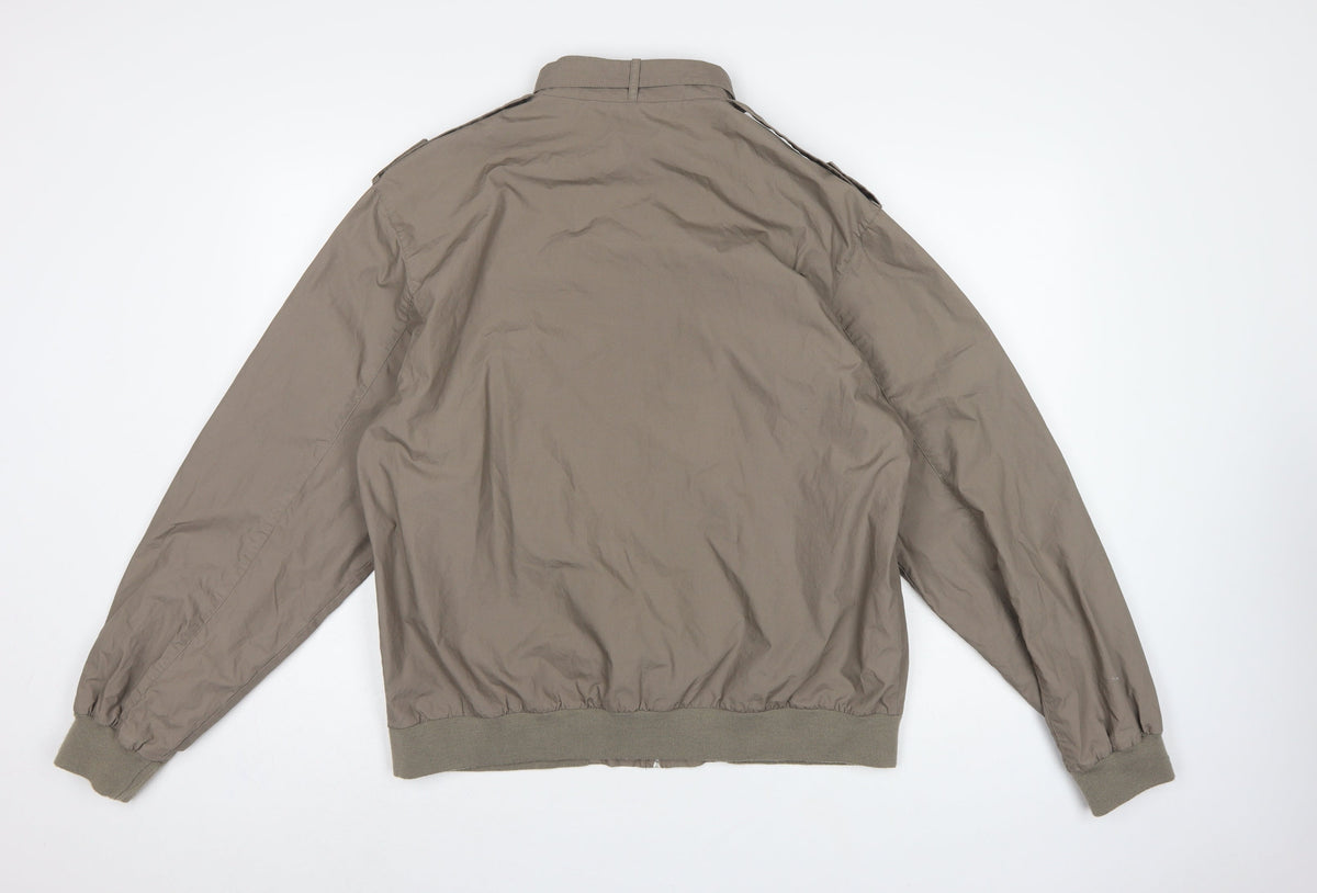 Drone Star Men’s Brown XL Military Bomber Jacket Full Zip