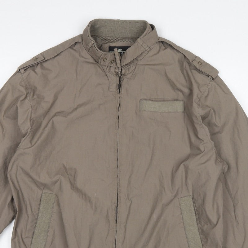 Drone Star Men’s Brown XL Military Bomber Jacket Full Zip