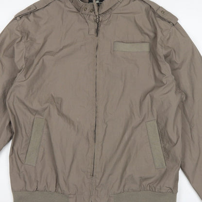 Drone Star Men’s Brown XL Military Bomber Jacket Full Zip
