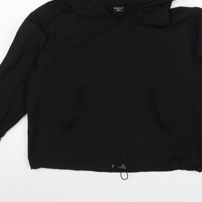 by o la la Glam Women’s Black L Hooded Anorak Jacket Kangaroo Pocket