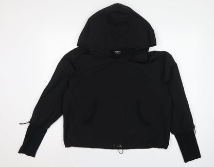 by o la la Glam Women’s Black L Hooded Anorak Jacket Kangaroo Pocket