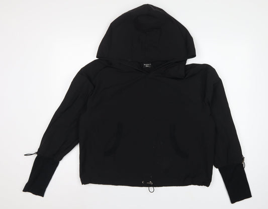 by o la la Glam Women’s Black L Hooded Anorak Jacket Kangaroo Pocket