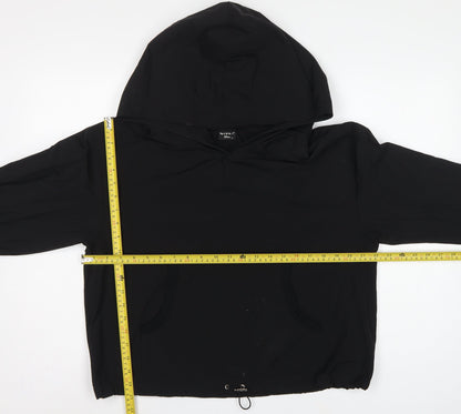 by o la la Glam Women’s Black L Hooded Anorak Jacket Kangaroo Pocket