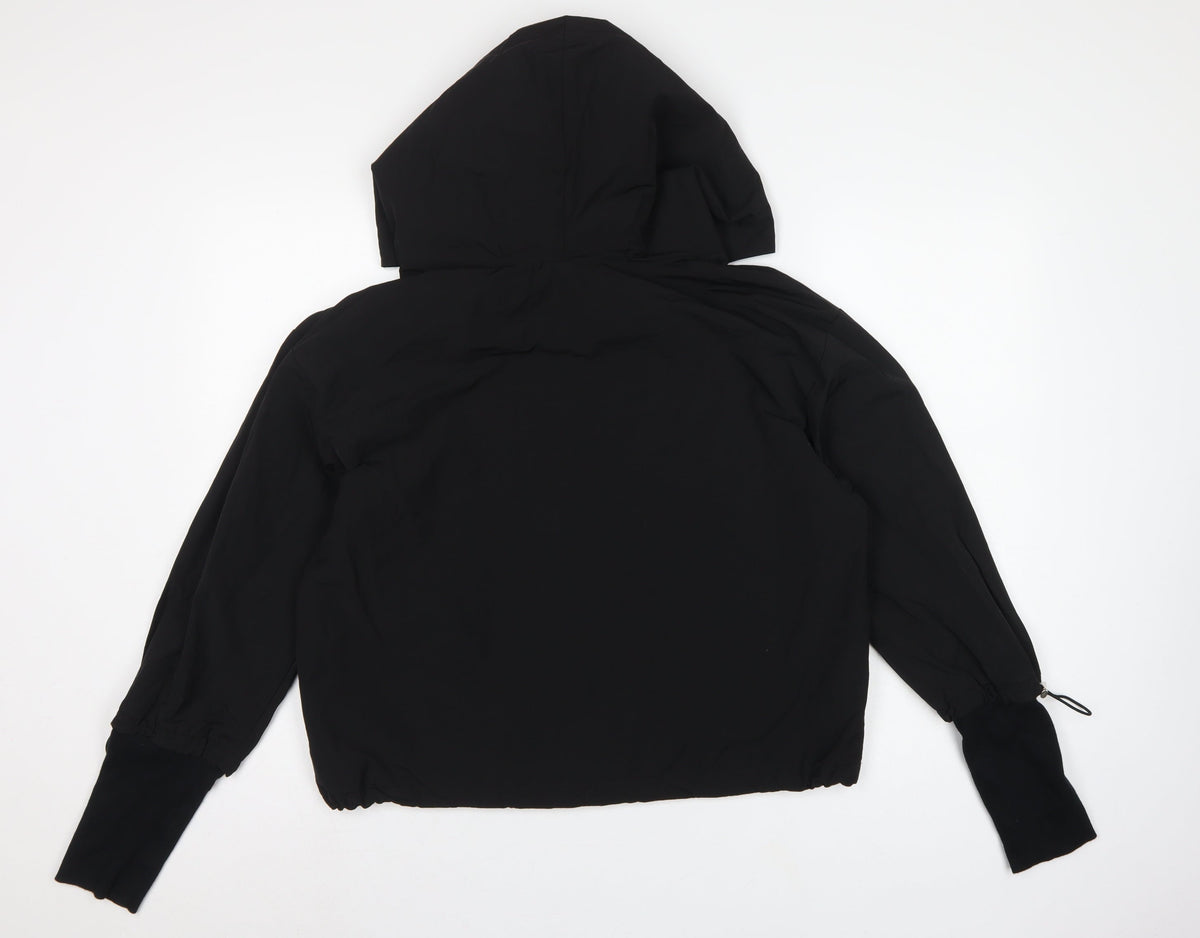 by o la la Glam Women’s Black L Hooded Anorak Jacket Kangaroo Pocket