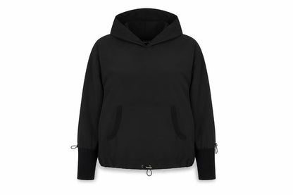 by o la la Glam Women’s Black L Hooded Anorak Jacket Kangaroo Pocket