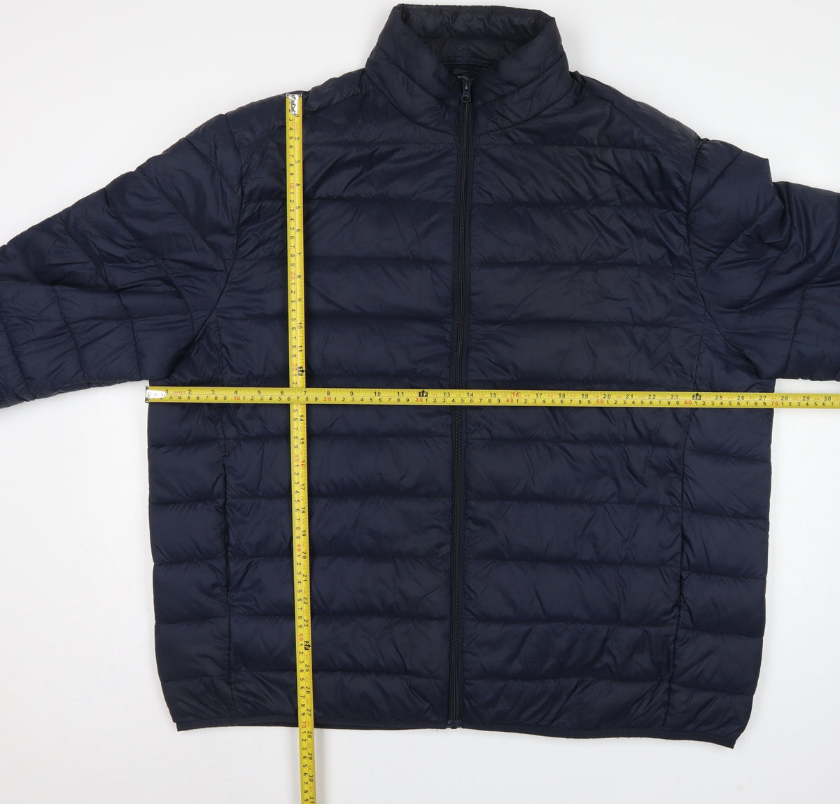 TU Men's Blue 2XL Puffer Jacket Quilted Full Zip Polyamide