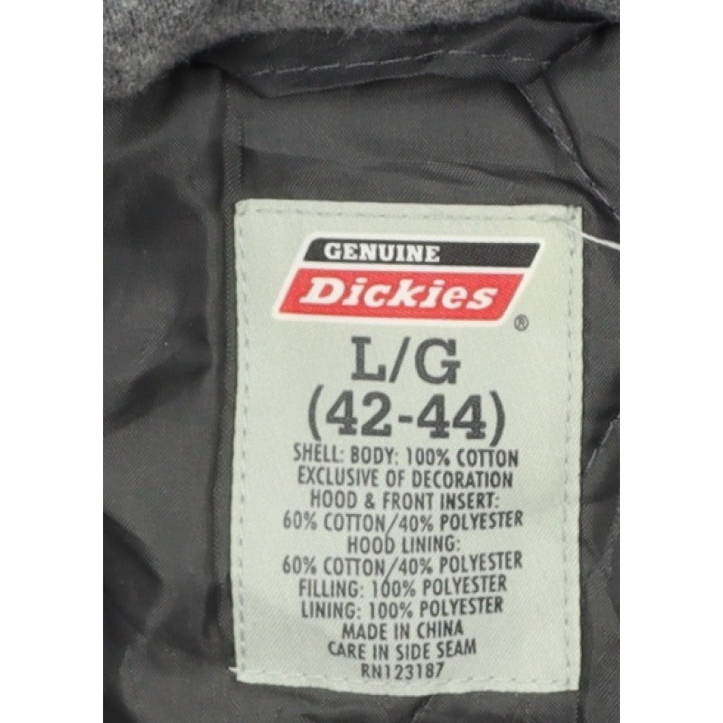 Dickies Men's Grey L Basic Hooded Cotton Workwear Jacket Lined