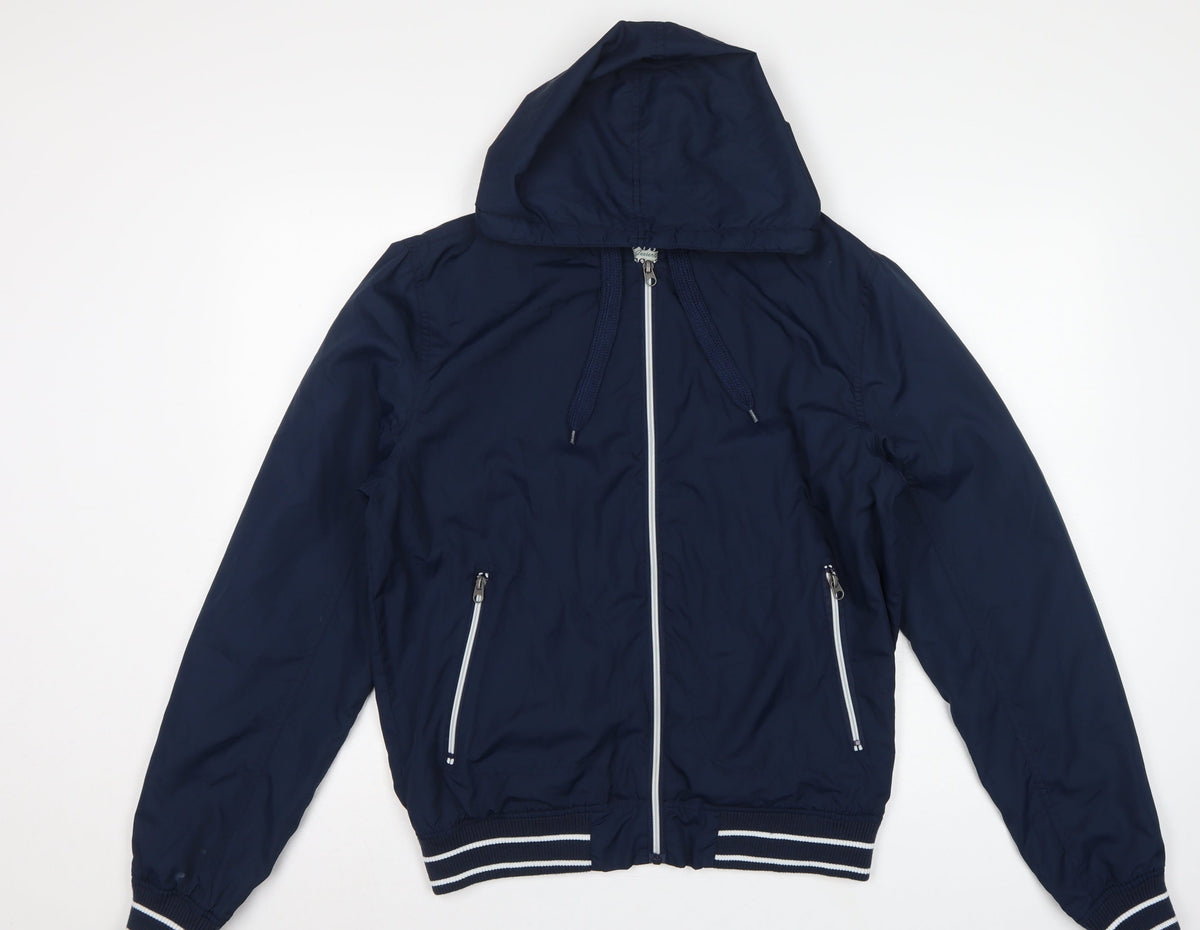 Cedarwood State Men’s Blue Medium Hooded Bomber Jacket Full Zip
