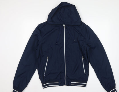 Cedarwood State Men’s Blue Medium Hooded Bomber Jacket Full Zip