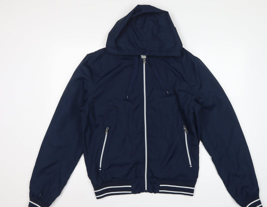 Cedarwood State Men’s Blue Medium Hooded Bomber Jacket Full Zip