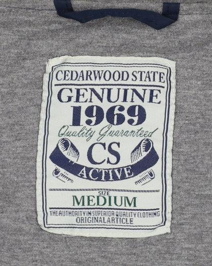 Cedarwood State Men’s Blue Medium Hooded Bomber Jacket Full Zip
