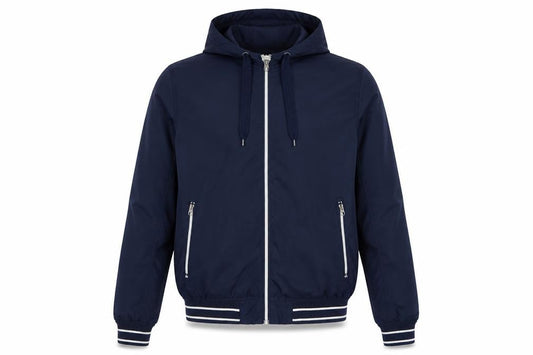 Cedarwood State Men’s Blue Medium Hooded Bomber Jacket Full Zip