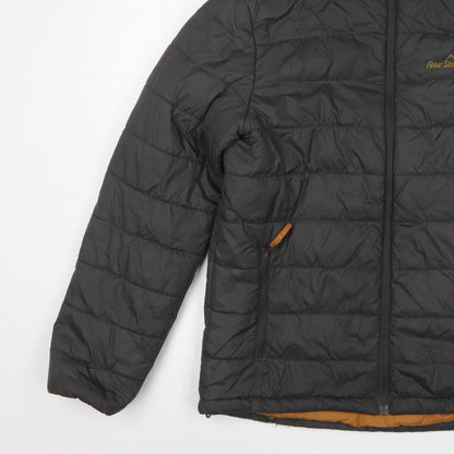 Peter Storm Men Black S Puffer Jacket Hooded Quilted Outdoor