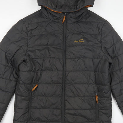 Peter Storm Men Black S Puffer Jacket Hooded Quilted Outdoor