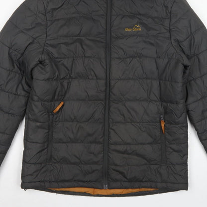 Peter Storm Men Black S Puffer Jacket Hooded Quilted Outdoor