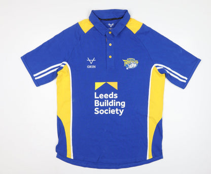 Oxen Men’s Blue XL Leeds Rhinos Rugby Polo Jersey Shirt
