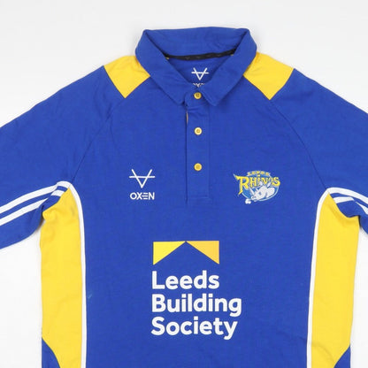 Oxen Men’s Blue XL Leeds Rhinos Rugby Polo Jersey Shirt