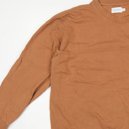 Topman Men’s Brown L Crew Neck Pocket Pullover Sweatshirt
