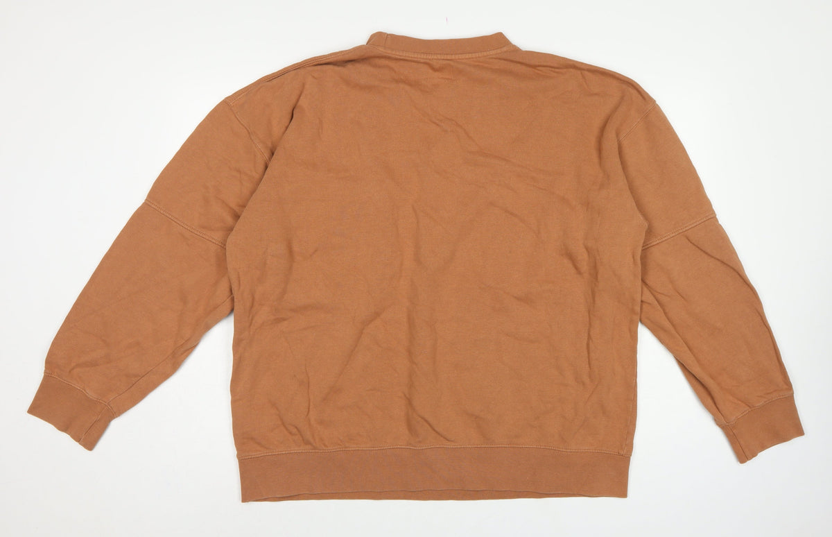 Topman Men’s Brown L Crew Neck Pocket Pullover Sweatshirt
