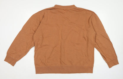 Topman Men’s Brown L Crew Neck Pocket Pullover Sweatshirt