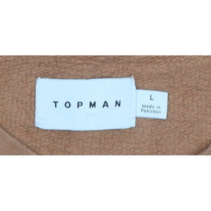 Topman Men’s Brown L Crew Neck Pocket Pullover Sweatshirt