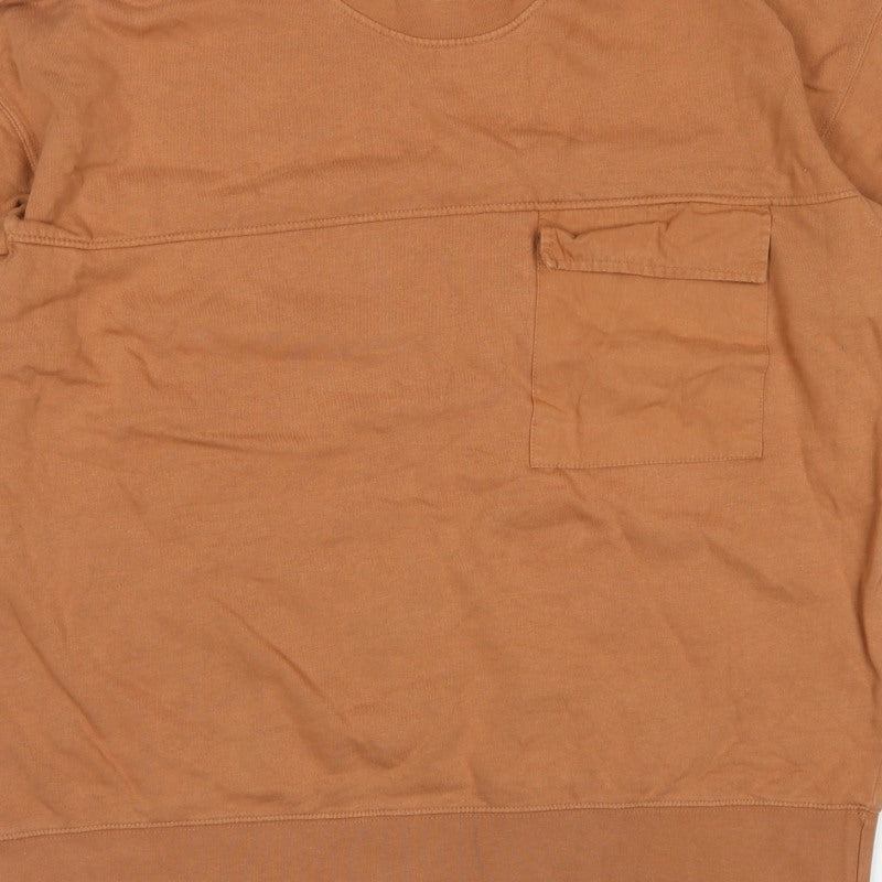 Topman Men’s Brown L Crew Neck Pocket Pullover Sweatshirt