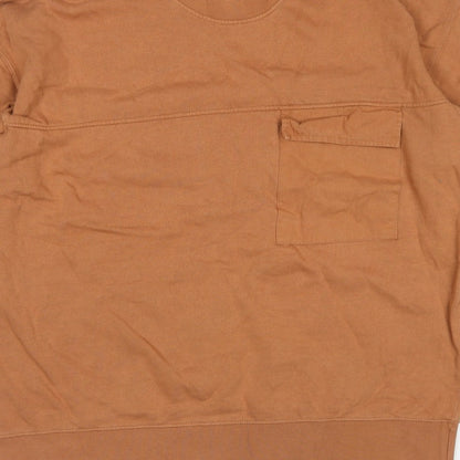 Topman Men’s Brown L Crew Neck Pocket Pullover Sweatshirt