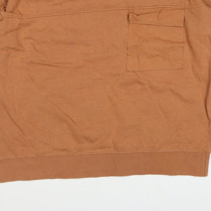 Topman Men’s Brown L Crew Neck Pocket Pullover Sweatshirt